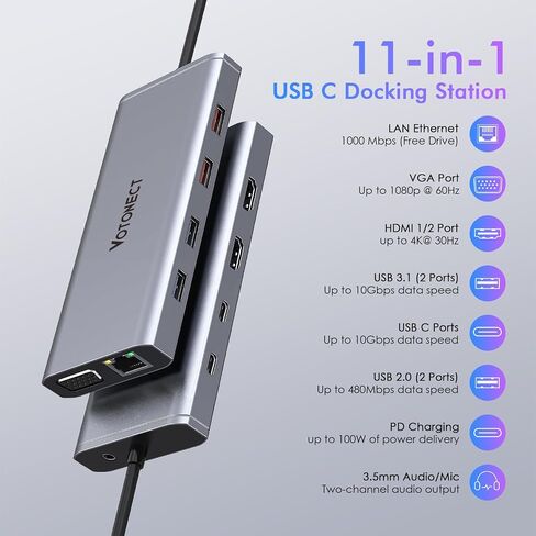 9 in 1 USB-C HUB to HDMI RJ45 VGA USB2.0 USB3.0x3 Audio/Mic PD in Saudi Arabia