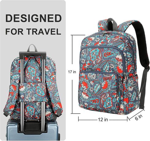 Searock Quilted Backpack for Women, Floral Backpack for Girls, Cotton Lightweight Bookbag for Travel, Work Orange in Kuwait
