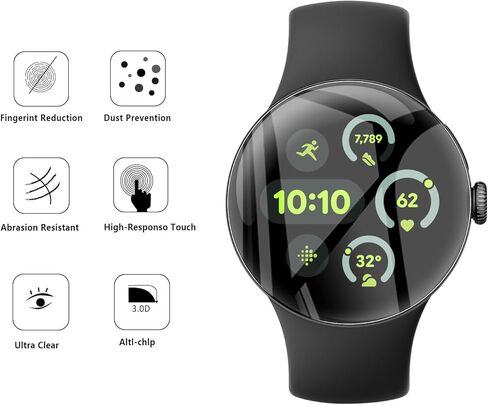 2 Pack Tempered Glass for OnePlus Watch 3 Screen Protector,9H Hardness,Ultra Resistant,Anti-Fingerprints,No Bubbles,HD-Clear,Full Coverage Watch Film for OnePlus Watch 3 in Kuwait