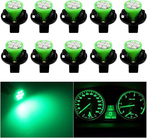 10 PCS T10 194 168 LED Dash Instrument Light Bulbs, Super Bright Panel Gauge Cluster Light with Twist Lock Socket, 12V 8-SMD LED Chipset Lamp Bulbs for Dashboard Map Dome (Green) in Kuwait
