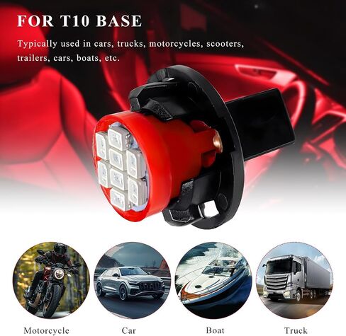 10 PCS T10 194 168 LED Dash Instrument Light Bulbs, Super Bright Panel Gauge Cluster Light with Twist Lock Socket, 12V 8-SMD LED Chipset Lamp Bulbs for Dashboard Map Dome (Green) in Kuwait