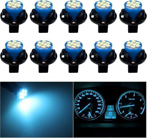 10 PCS T10 194 168 LED Dash Instrument Light Bulbs, Super Bright Panel Gauge Cluster Light with Twist Lock Socket, 12V 8-SMD LED Chipset Lamp Bulbs for Dashboard Map Dome (Green) in Kuwait