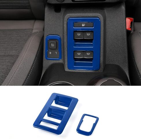 للحصول على تقليم التحكم في رفع نافذة برونكو ، 2pcs Center Center Console Rearview Mirror Adminting Cover متوافقة مع 2021-2025 Ford Bronco Interior Accessories ، White in Saudi Arabia