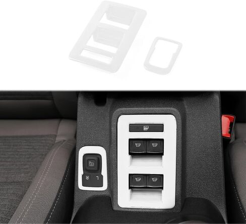 for Bronco Window Lift Switch Control Trim, 2PCS Center Console Rearview Mirror Adjustment Panel Cover Compatible with 2021-2025 Ford Bronco Interior Accessories, White in Saudi Arabia