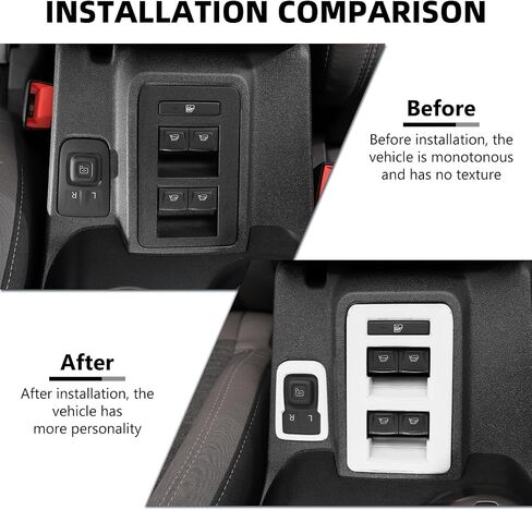 for Bronco Window Lift Switch Control Trim, 2PCS Center Console Rearview Mirror Adjustment Panel Cover Compatible with 2021-2025 Ford Bronco Interior Accessories, White in Saudi Arabia