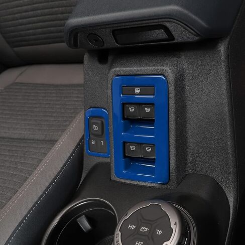 للحصول على تقليم التحكم في رفع نافذة برونكو ، 2pcs Center Center Console Rearview Mirror Adminting Cover متوافقة مع 2021-2025 Ford Bronco Interior Accessories ، White in Saudi Arabia