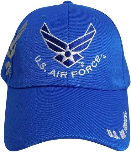تجارة أجنحة سلاح الجو الأمريكي مع Shadow Royal Blue Acrylic Acrylic Asproed Cap Hat ، 7 3/4 in Saudi Arabia