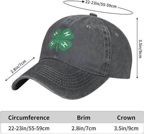 4-H Clover Baseball Cowboy Hat قبعة سائق شاحنة قابل للتعديل in Saudi Arabia