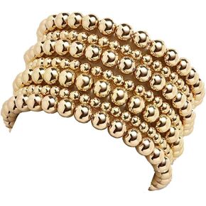 7 قطع متعدد الطبقات النحاس الخرزة الكرة تمتد سوار 4 مم -8 مم الذهب مطرز أساور المطاط الخرزة سوار المطاط ستوص فلات الإسورة مجموعة مجوهرات بسيطة ديليكيت للنساء فتاة in Kuwait