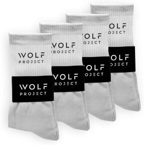 Wolf Project Athletic Socks For Men, Medium Cut, Sports or Casual (Pack of 4 pairs)
