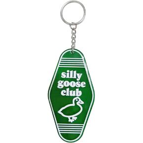 Funny Silly Goose Keychain Goose Keyring Gag Gifts Novelty for Men Women