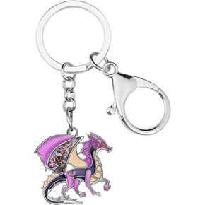 Enamel Alloy Novelty Dragon Keychains Car Key Ring Fashion Jewelry for Women Girls Kids Charms Gifts