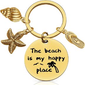 Beach Lover Keychain Gift Jewelry Beach Girls Jewelry Birthday Gift for Women Teen Girls Summer Vacation Keyring Gift Christmas Anniversary Graduation Gift for Beach Lover Beach Jewelry Gift