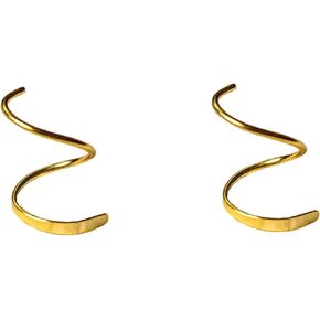 Small Double Hoop Earring for Single Piercing, Double Twist Earrings for One Hole