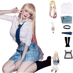 Kvikci Anime My Dress Up Darling Cosplay Costumes School Uniform Kitagawa Dress Shirt Skirt JK Outfits for Girl Women