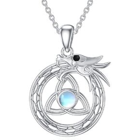 PROESS Dragon Christmas Gifts Dragon Necklace Sterling Silver Dragon Pendant Necklace Dragon Jewelry Gifts for Women Men for Birthday Christmas