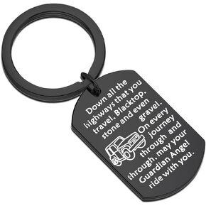FUSTMW Drive Safe Keychain Car Owner Gift May Your Guardian Angel Ride With You Car Lover Gift