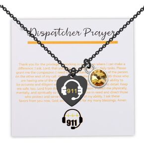 UJIMS Dispatcher Necklace Thin Gold Line First Responder Gift Telecommunications Week Gift for Her 911 Operator Bracelet