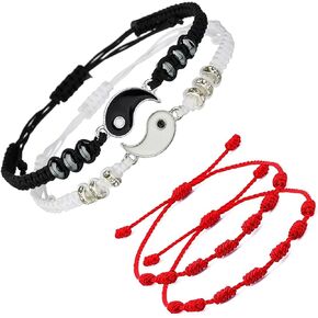 Connect with your Soulmate: Ying Yang Bracelets for couples that symbolize eternal love + Comes with Fabric Pouch "Adjustable Macramé Cord"