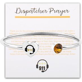 UJIMS Dispatcher Necklace Thin Gold Line First Responder Gift Telecommunications Week Gift for Her 911 Operator Bracelet