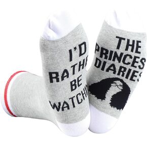 TSOTMO 2 Pairs Princess Movie Socks I'd Rather Be Watching The P Diaries Socks Gift For Princess Movie Lover