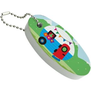 GRAPHICS & MORE Vintage Retro Camper RV Camping Travel Trailer Floating Keychain Oval Foam Fishing Boat Buoy Key Float