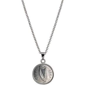 American Coin Treasures Irish Threepence Coin Pendant Necklace