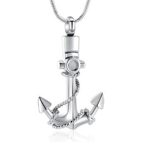 Cremation Jewelry for Ashes Anchor Urn Necklaces for Ashes for Men Women Holder Memorial Necklace for Human Pet