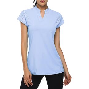 KORALHY Women's Polo V Neck Golf Shirts Workout Tops Breathable Short Sleeve Quick-Dry