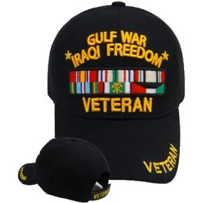 First Military Choice Gulf War Iraqi Freedom Veteran with Ribbons Black Baseball Cap in Saudi Arabia
