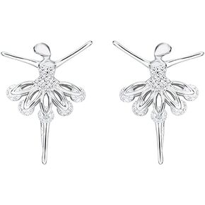 SLUYNZ 925 Sterling Silver Dancer Earrings Stud for Women Girls Ballet Studs Earring Dancing Ballerina Earring Stud