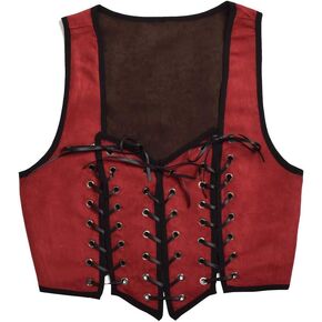 BLESSUME Women Renaissance Medieval Pirate Wench Bodice Lace up Corset