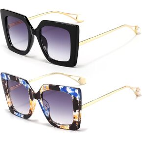 SUNBSR Fashion Oversized Square Sunglasses for Women Classic Big Frame Trendy Cute Cat Eye Style Sunnies