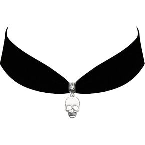 Victorian Vault Black Velvet Skull Choker Steampunk Jewelry Gothic Key Pendant Necklace