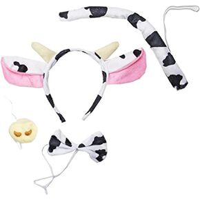 Kirei Sui Kids Dairy Cattle Milk Cow Headband Bowtie Tail Costume