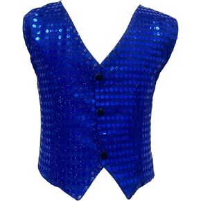 Kids Boys Girls Sequined Dance Hip Hop Performance Party Costume Vests Jacket Waistcoat