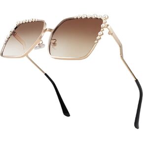 FEISEDY Women Oversized Square Sunglasses Pearl Design Ladies 2021 New Luxury Fashion Big Shades B2747
