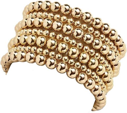 7 قطع متعدد الطبقات النحاس الخرزة الكرة تمتد سوار 4 مم -8 مم الذهب مطرز أساور المطاط الخرزة سوار المطاط ستوص فلات الإسورة مجموعة مجوهرات بسيطة ديليكيت للنساء فتاة in Kuwait