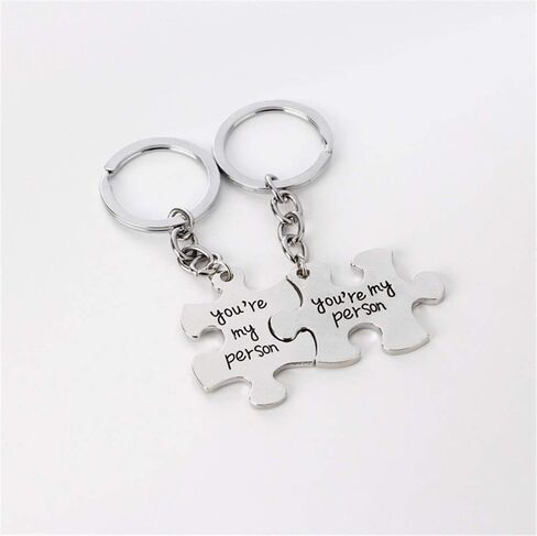 2 Pcs You're My Person Puzzle Alloy Keychain Jewelry Set, Valentines Day Gift, Best Friend Gift in Saudi Arabia
