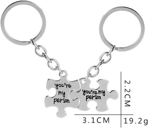 2 Pcs You're My Person Puzzle Alloy Keychain Jewelry Set, Valentines Day Gift, Best Friend Gift in Saudi Arabia