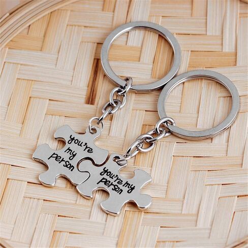 2 Pcs You're My Person Puzzle Alloy Keychain Jewelry Set, Valentines Day Gift, Best Friend Gift in Saudi Arabia