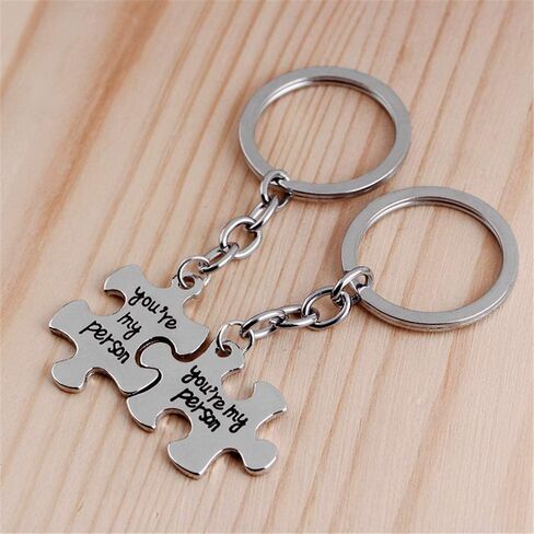 2 Pcs You're My Person Puzzle Alloy Keychain Jewelry Set, Valentines Day Gift, Best Friend Gift in Saudi Arabia