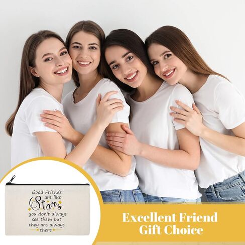 18 Pieces Friendship Gifts for Women Good Friends Are Like Stars Cosmetic Bags Birthday Christmas Gifts for Friends Roommate, BFF, Female, Lady, Travel Toiletry Organizer Makeup Pouch with Zipper in Saudi Arabia