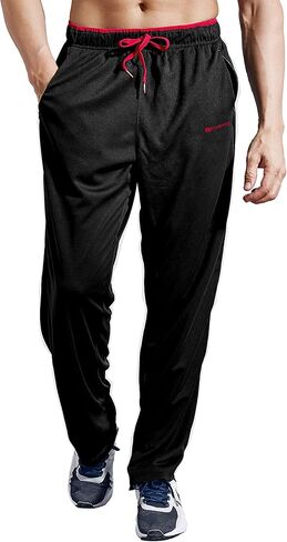 ZENGVEE Mens Sweatpants Open-Bottom Workout Jogger Pant with Pockets 0310 BlackBlue XL in Kuwait