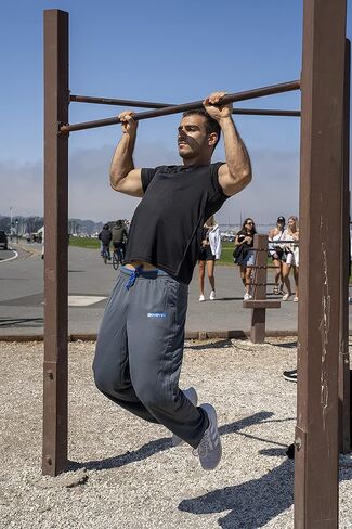 ZENGVEE Mens Sweatpants Open-Bottom Workout Jogger Pant with Pockets 0310 BlackBlue XL in Kuwait