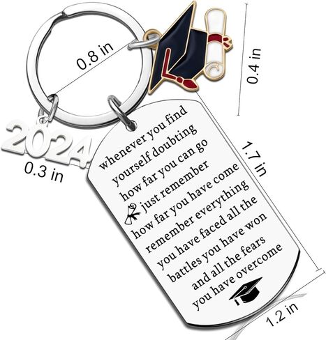 Graduation Gifts For Him Her 2024 Keychain For High School College Seniors Graduates Class Of 2024 Phd Masters Graduation Gifts For Women Men Inspirational in Saudi Arabia