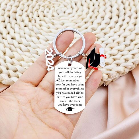 Graduation Gifts For Him Her 2024 Keychain For High School College Seniors Graduates Class Of 2024 Phd Masters Graduation Gifts For Women Men Inspirational in Saudi Arabia
