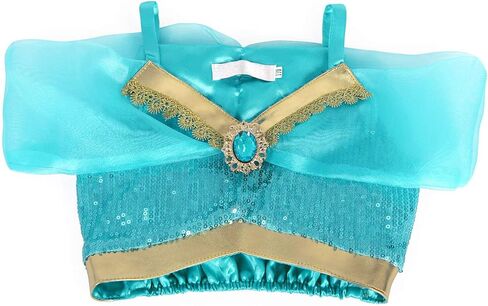 Jurebecia Princess Costume for Girls Halloween Dress up Fancy Birthday Theme Party Role Play Outfit Blue in Kuwait