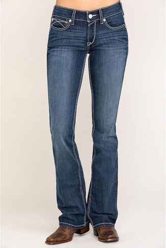 ARIAT Women's R.e.a.l. Mid Rise Arrow Fit Stretch Shayla Boot Cut Jean in Saudi Arabia