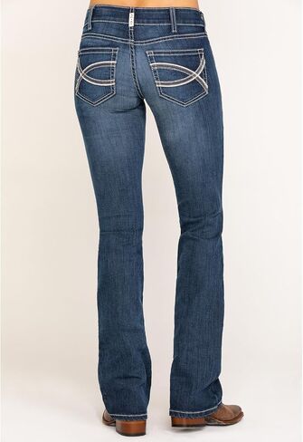 ARIAT Women's R.e.a.l. Mid Rise Arrow Fit Stretch Shayla Boot Cut Jean in Saudi Arabia